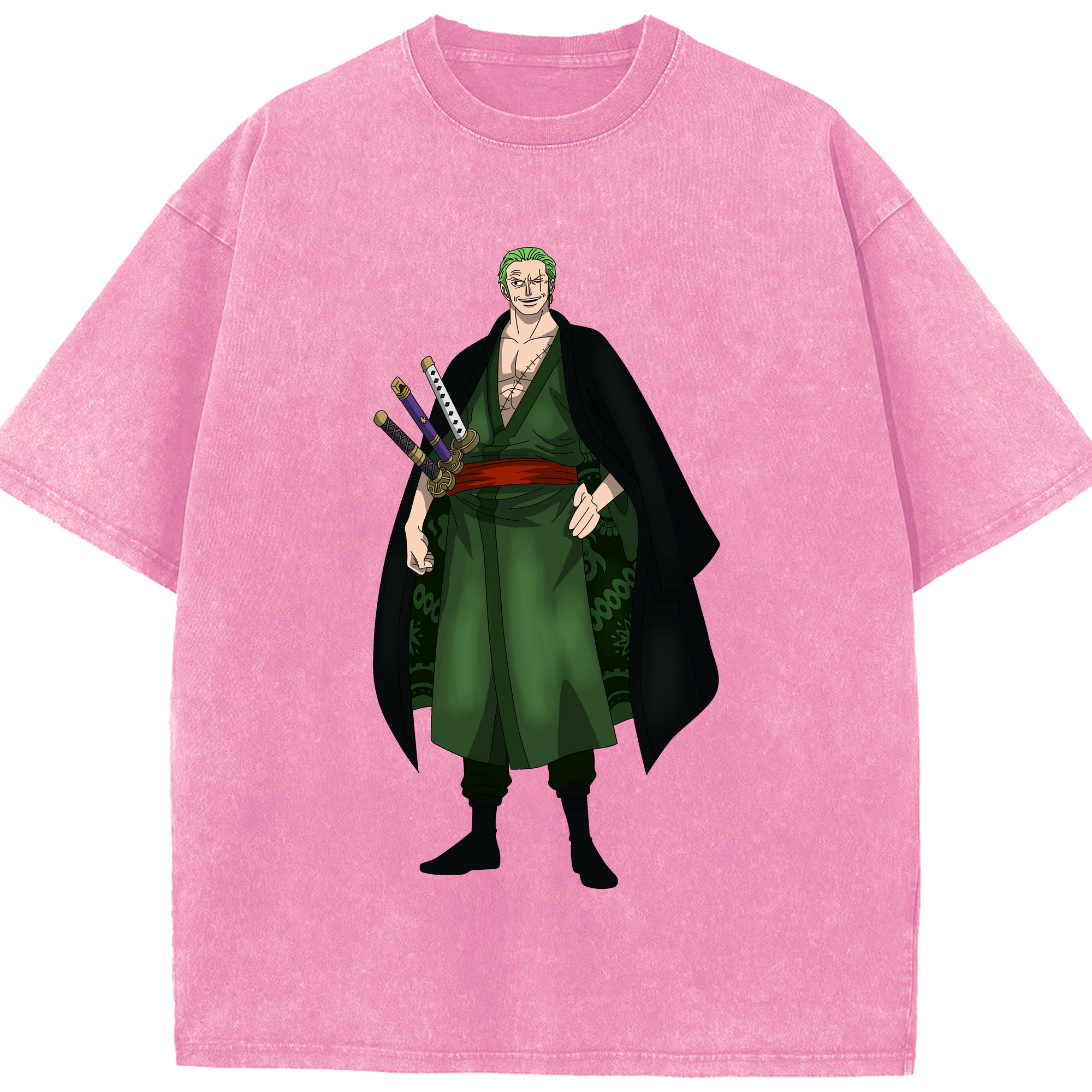 ワンピース ロロノア・ゾロ ONE PIECE Roronoa Zoro 綿100% ヴィンテージ風 半袖Tシャツ（フロントプリント）